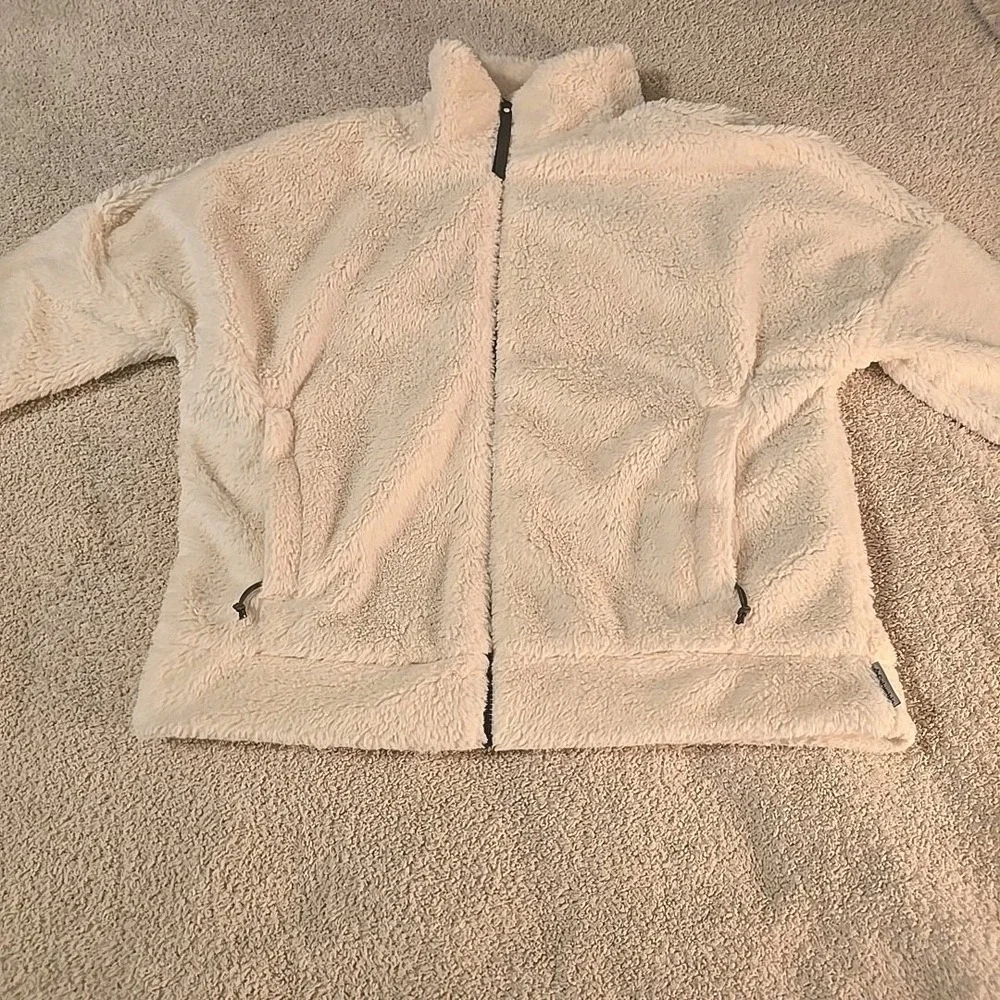 Columbia Bundle Up Reversible Jacket Fleece Mesh‎ Ivory Green Women's Size L